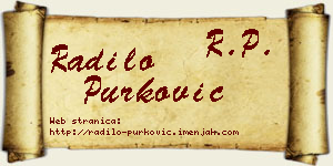 Radilo Purković vizit kartica
